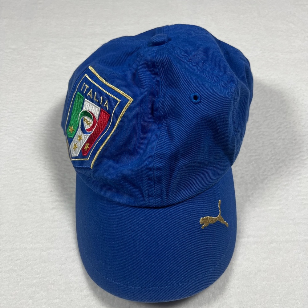 Y2K Puma Italy National Football Team Training Cap Gli Azzurri Unisex One Size